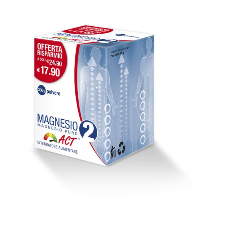 F&F Magnesio 2 Act Magnesio Puro Integratore Alimentare 300g In Polvere