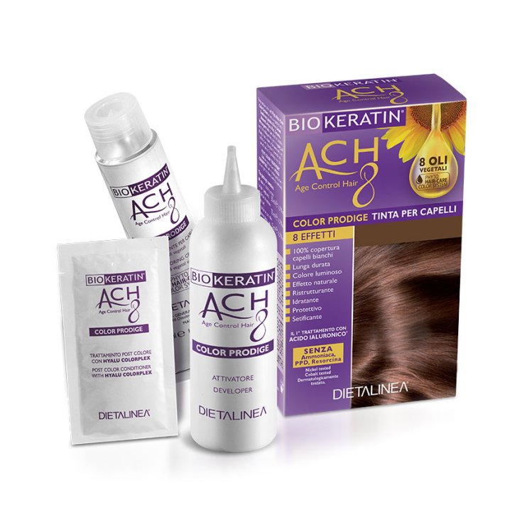 Dietalinea Biokeratin ACH8 Color Prodige Tinta per Capelli Colore 4/CA Castano Caramello