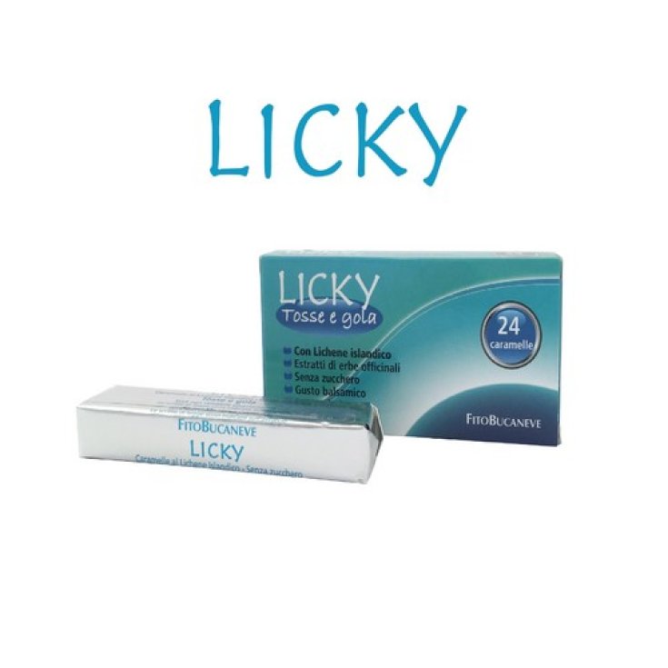 Fitobucaneve Licky Caramelle Adulti Tosse/Gola Senza Zucchero Senza Glutine 24 Caramelle