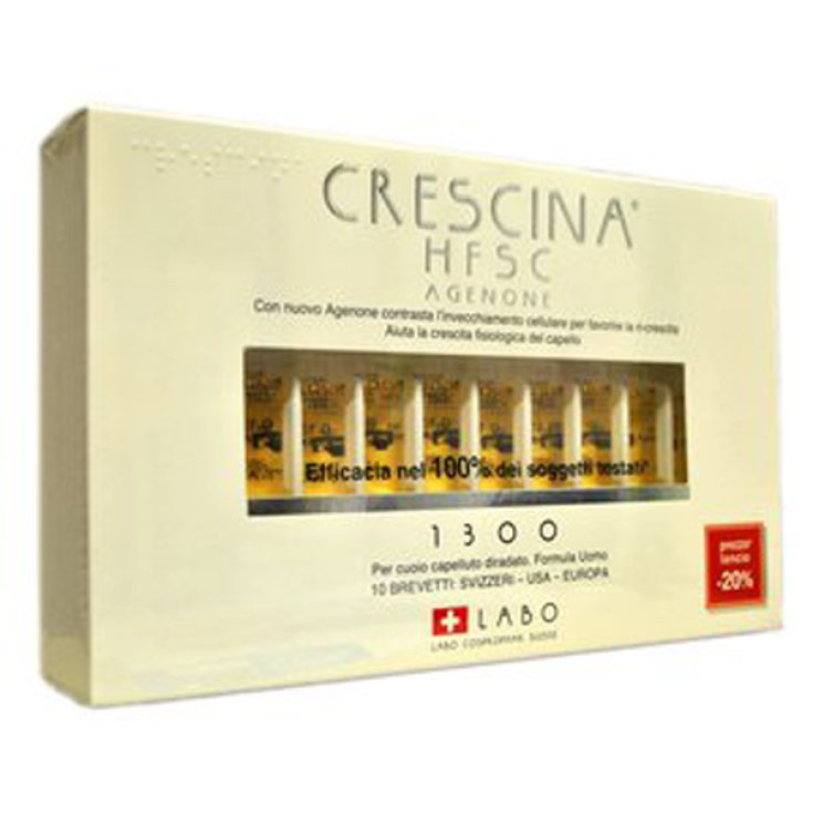 Labo Crescina HFSC Con Agenone Dosaggio 1300 Formato Uomo 10 Fiale
