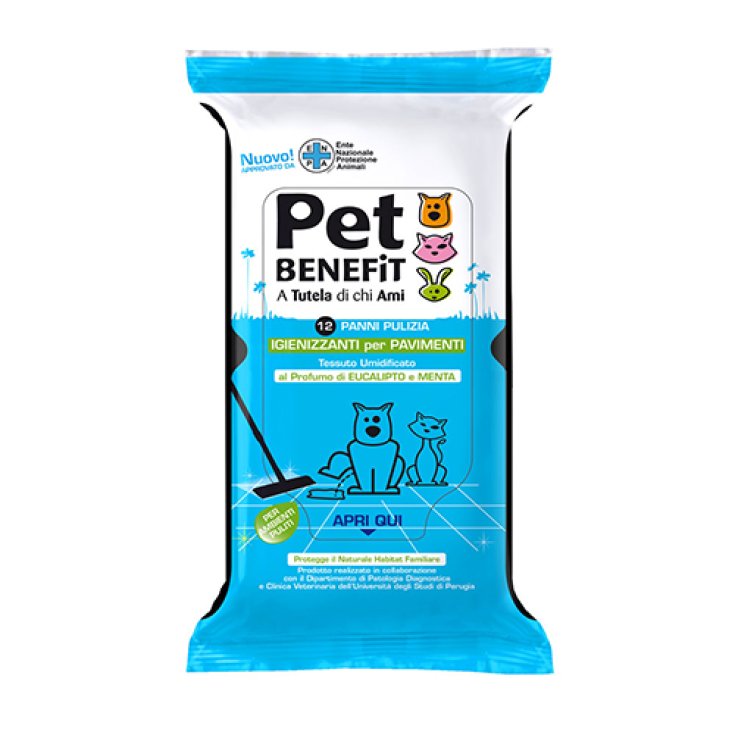 Pet Benefit Panni Pulizia Igienizzanti Per Pavimenti 12 Pezzi