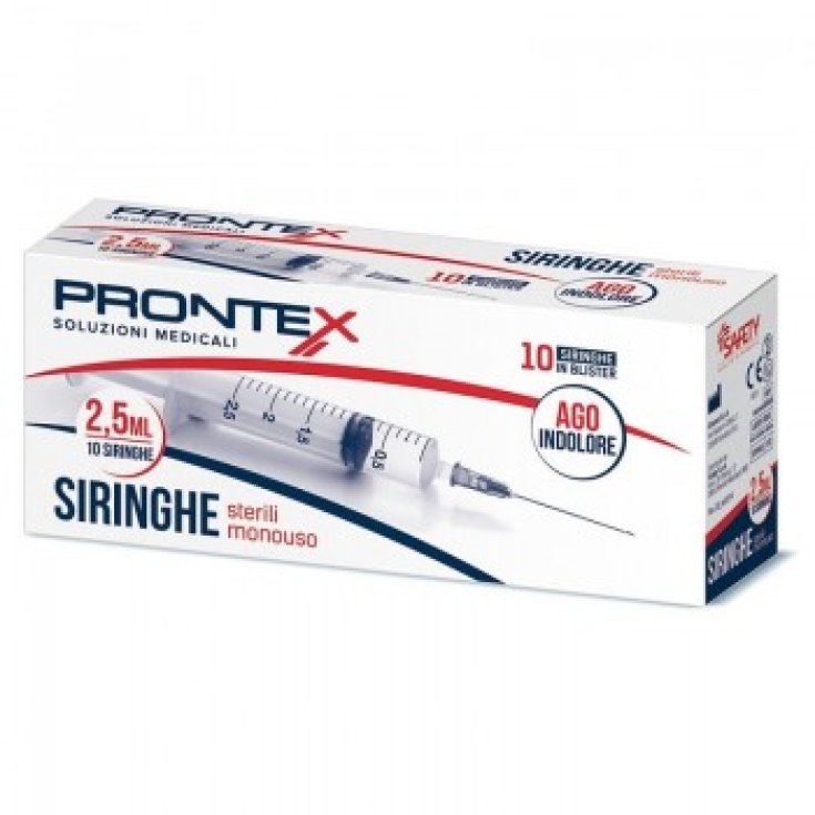 Safety  Prontex Siringhe Da 2,5ml Ago Indolore 10 Pezzi