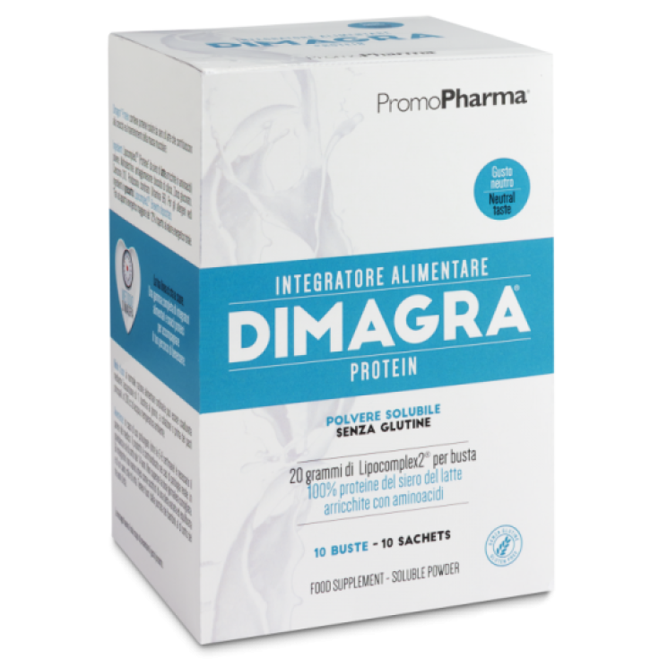 PromoPharma Dimagra Protein Integratore Alimentare Gusto Neutro 10 Bustine