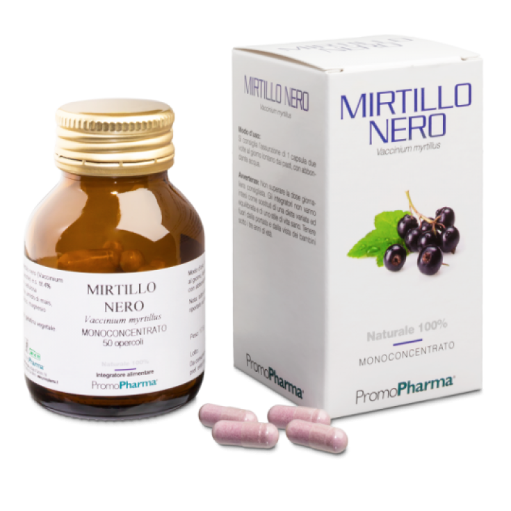 PromoPharma Mirtillo Nero Monoconcentrato Integratore Alimentare 50 Capsule