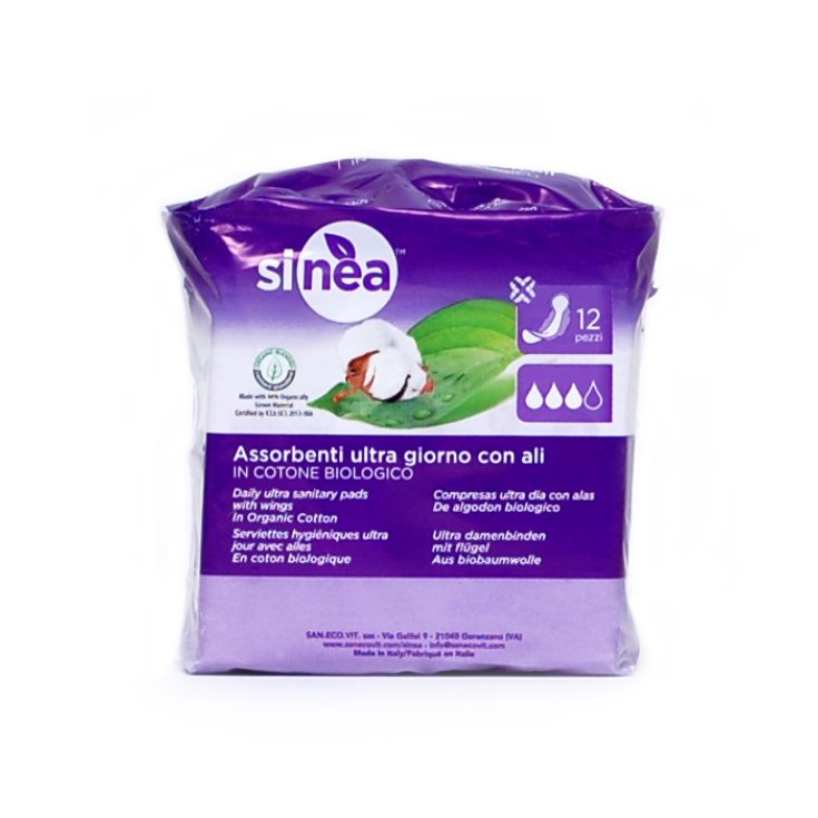 Sinea Assorbenti Ultra Giorno Con Ali Cotone BIologico 12 Pezzi