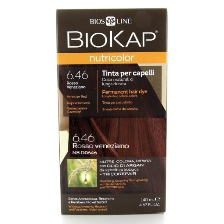 BiosLine Biokap Nutricolor Delicato Tintura Per Capelli Colore 6,46 New Rosso Veneziano