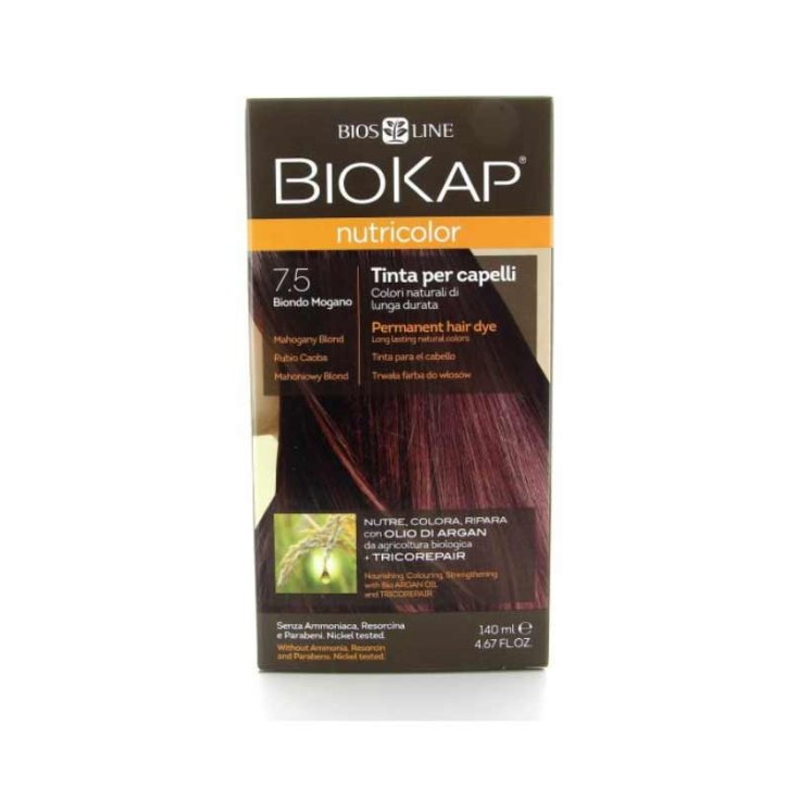 Bios Line Biokap Nutricolor Tinta Per Capelli Colore 7,5 Bio Mogano