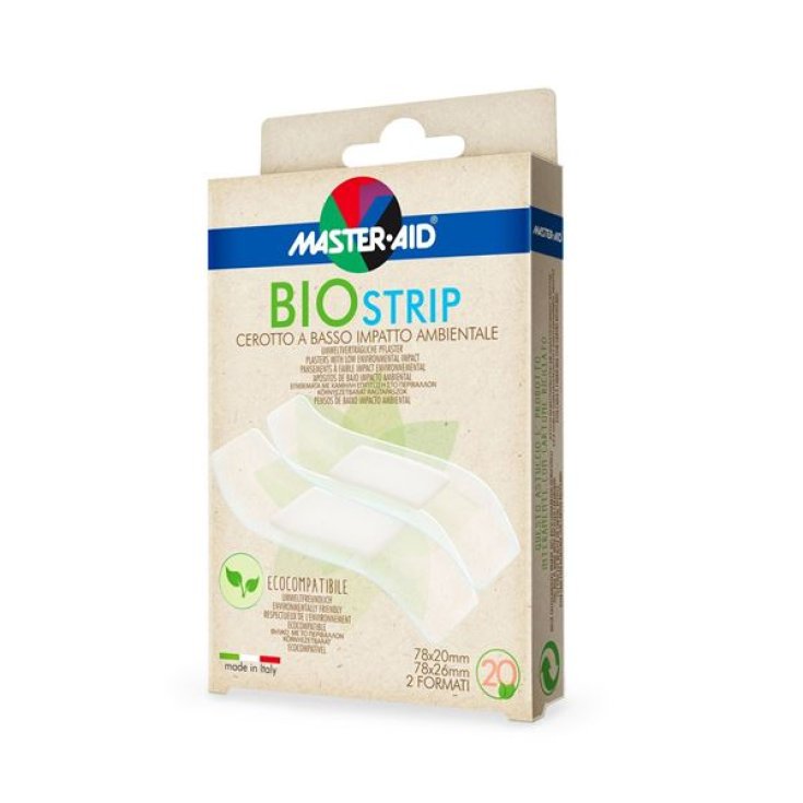 Master-Aid&reg; Bio Strip Cerotto A Basso Impatto Ambientale 20 Pezzi 2 Formati 78x20mm - 78x26mm