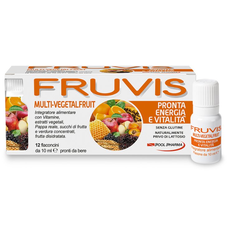 Fruvis Multi-VegetalFruit Energia E Vitalit&agrave; Integratore Alimentare 12 Flaconi