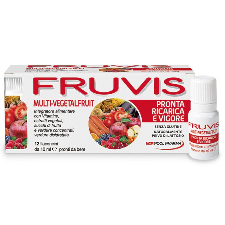 Fruvis Multi-VegetalFruit Ricarica E Vigore Integratore Alimentare 12 Flaconi