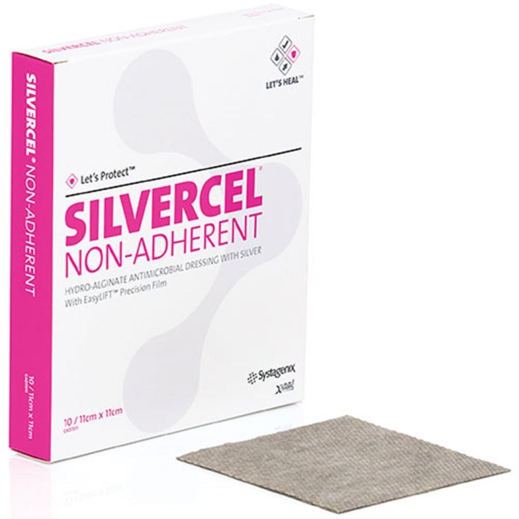 Systagenic Wound Man. Silvercel Non Adherent Cerotto 11x11cm 10 Pezzi