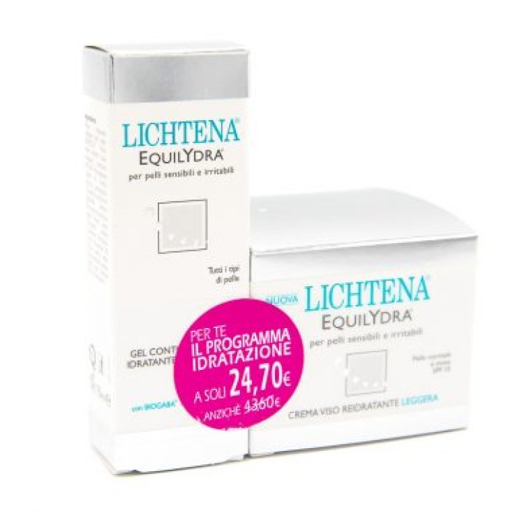 Lichtena Equilydra Crema Viso Idratante Leggera  + Gel Contorno Occhi