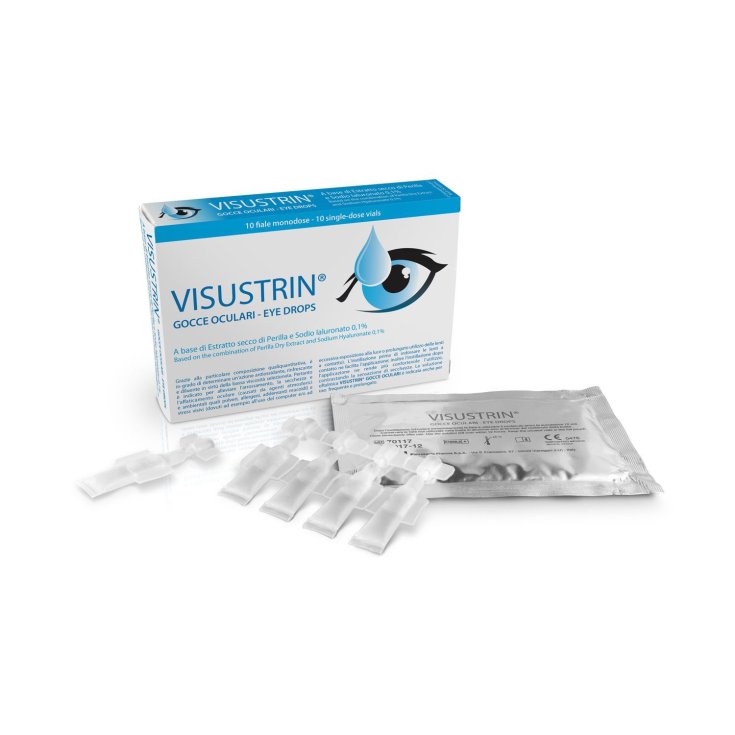 Visustrin&reg; Gocce Oculari A Base Di Estratto Secco Di Perilla E Sodio Ialuronato 10 Fiale Monodose Da 0,5ml