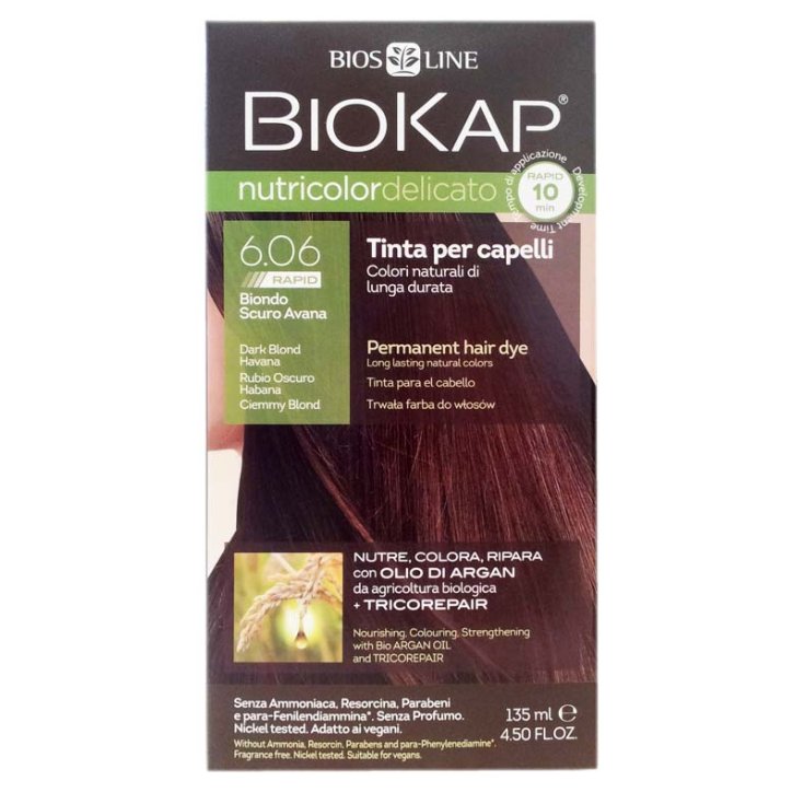 Bios Line Biokap Nutricolor Tinta Per Capelli Delicata Colore 6,06 Biondo Scuro Avana