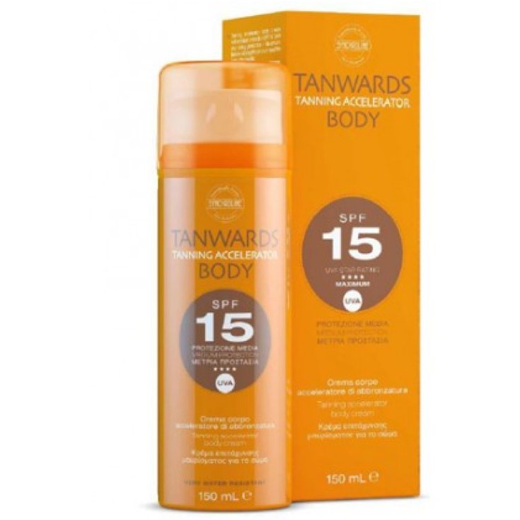Synchroline Tanwards Tanning Accelerator Body Protezione Media SPF 15 Acceleratore Di Abbronzatura Crema Per Il Corpo 150ml