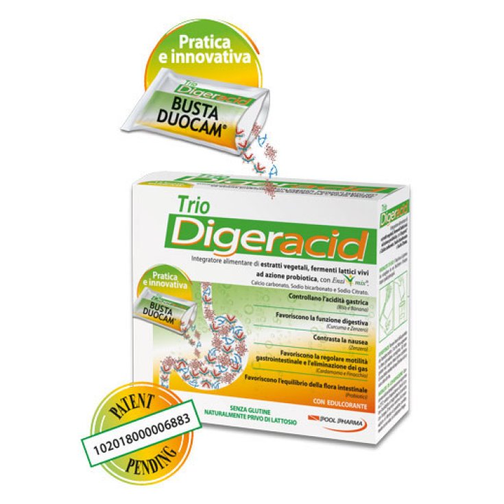 Pool Pharma Trio Digeracid Integratore Alimentare Senza Glutine 12 Buste