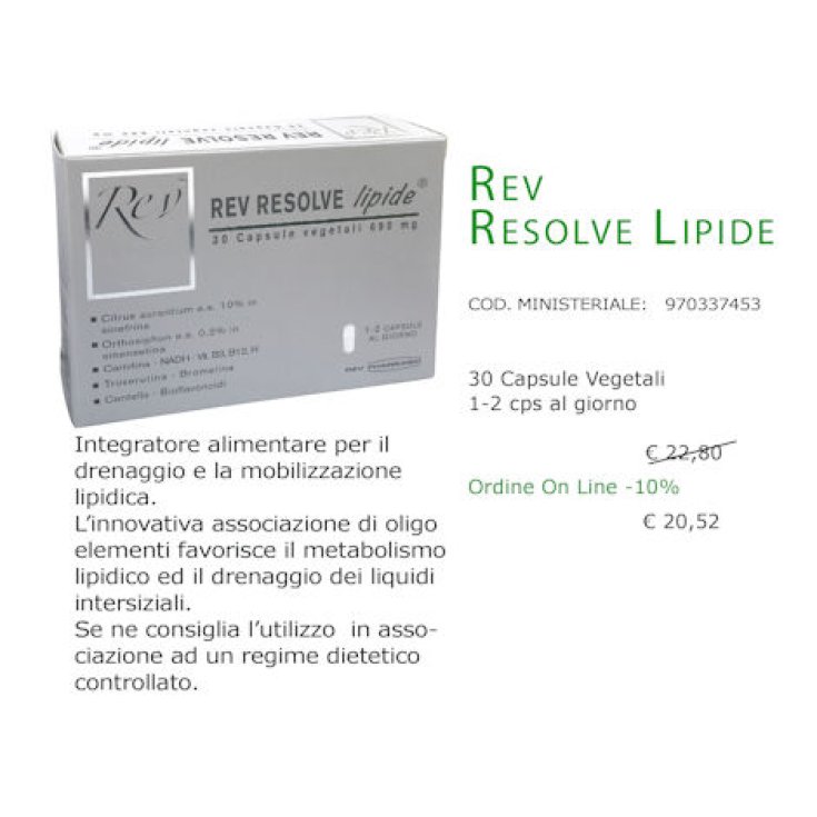 Rev Resolve Integratore Alimentare 30 Capsule Vegetali