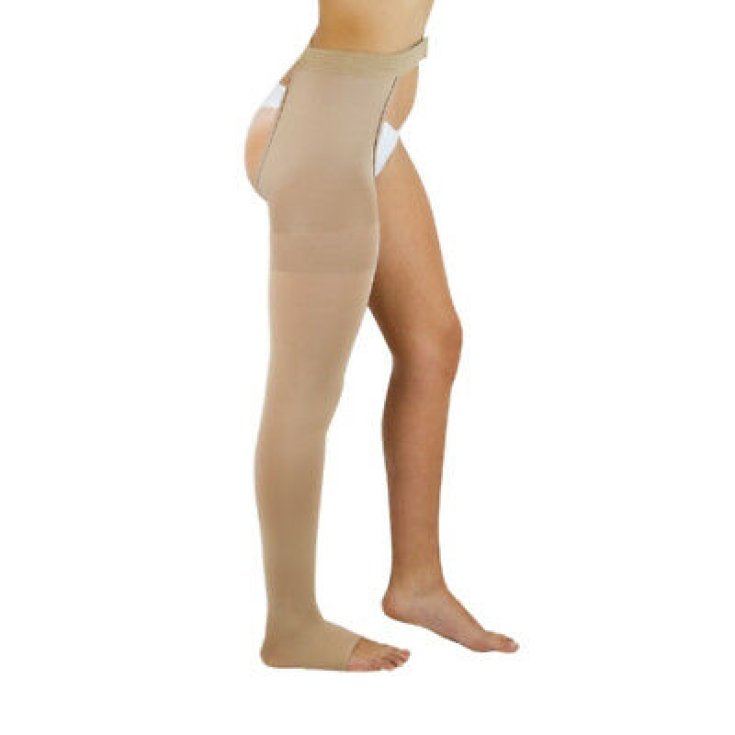 Sigvaris Cotton Calza Monocollant Sinistro Con Cintura A Destra K1 Punta Aperta Colore Naturale 1 Pezzo