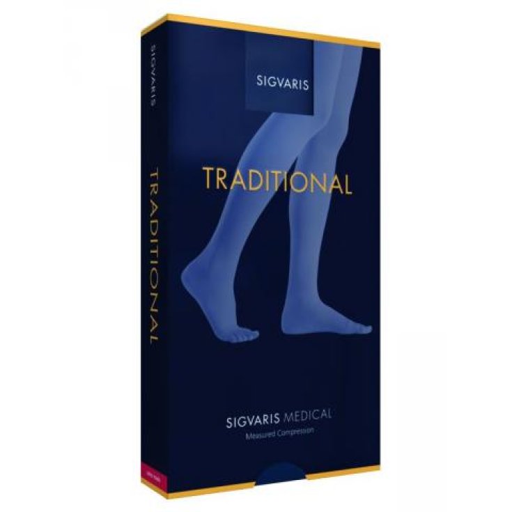 Sigvaris Traditional 504 Autoreggente Monocollant Destro Punta Aperta Colore Beige Taglia M Plus Lungo