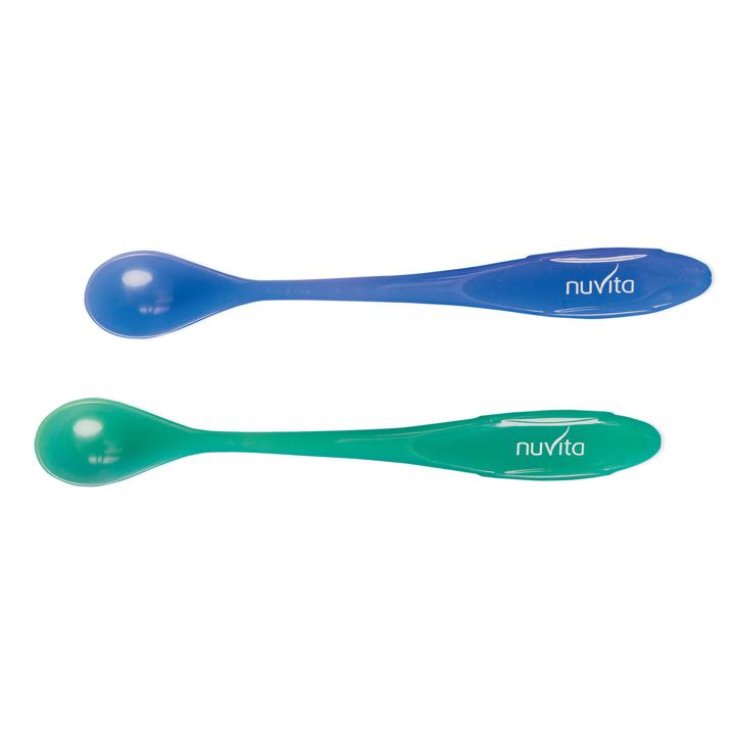 Nuvita Cucchiai Termosensibili  Cambia Colore Colori Azzurro/Verde 2 Cucchiai