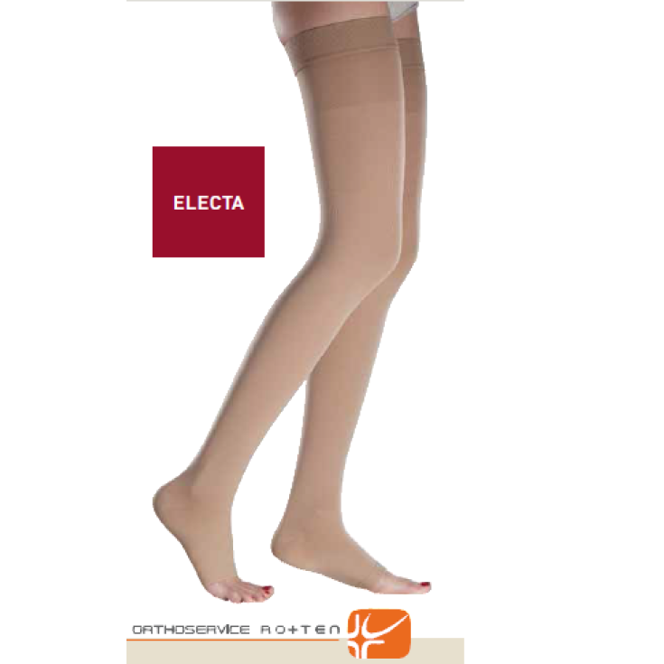Ro+Ten Electa Autoreggente AG Calza Medicale In Multifibra Lunga Compressione 1 Punta Aperta Colore Beige Taglia S
