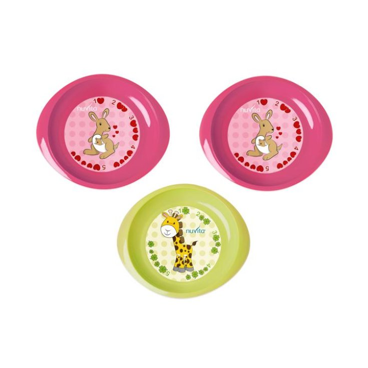 Nuvita Baby Ciotole Primi Numeri Colore Rosa E Verde 3 Pezzi