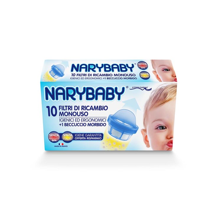Sterilfarma&reg; NaryBaby&reg;  Filtri Di Ricambio Con Beccuccio 10+1 Pezzi