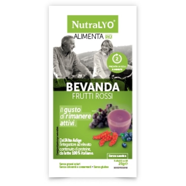 NutraLYO AlimentaPi&ugrave; Bevanda Proteica Frutti Rossi Integratore Alimentare 25g