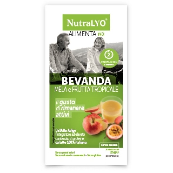 NutraLYO AlimentaPi&ugrave; Bevanda Proteica Mela-FruttaTropicale Integratore Alimentare 25g