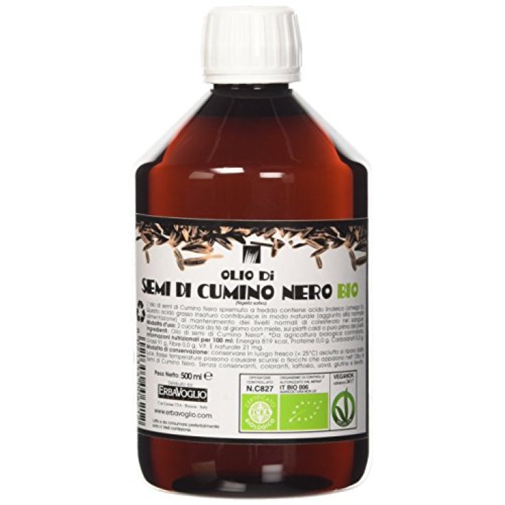 Erbavoglio Olio Di Semi Di Cumino Nero Biologico 500ml