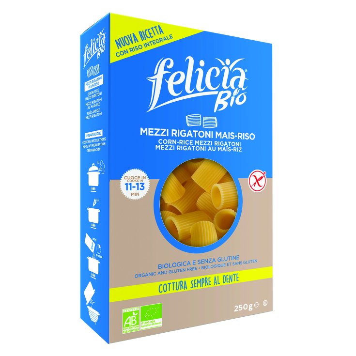 Felicia Bio Pasta Di Mais & Riso Mezzi Rigatoni Biologico 250g