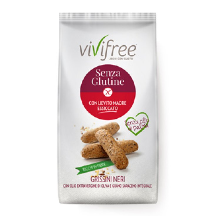 Vivifree Grissini Neri con Olio Exravergine e Grano Saraceno Integrale 25g