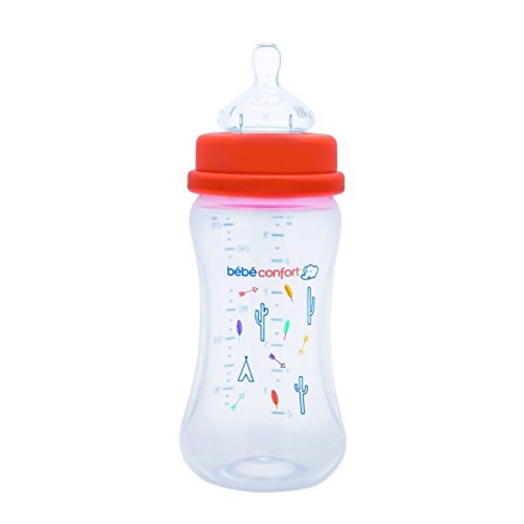 Bebe Confort Biberon Classico a Collo Standard in PP 270ml Misura 2 Colore Corallo