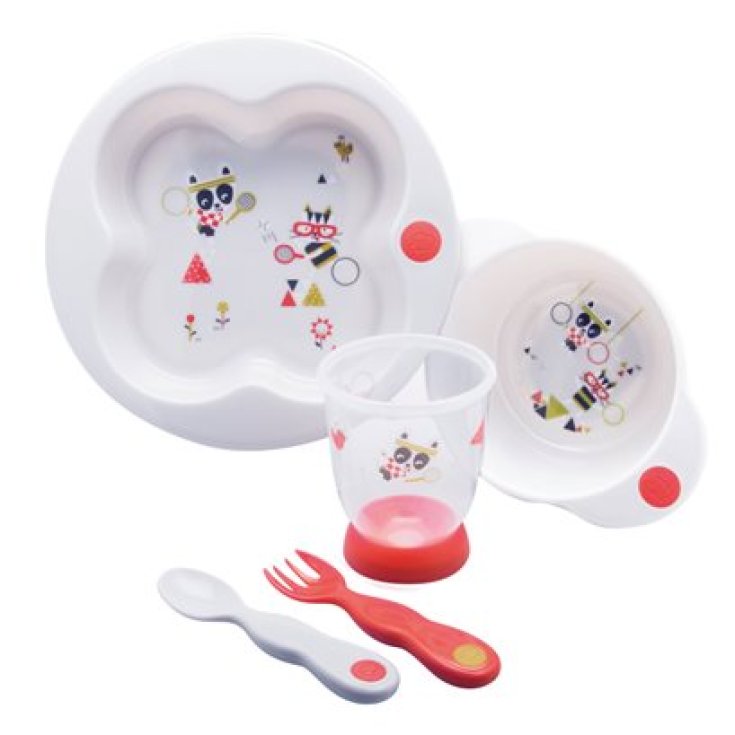 Bebe Confort Set Piatti e Posate Colorate Fantasia Sport