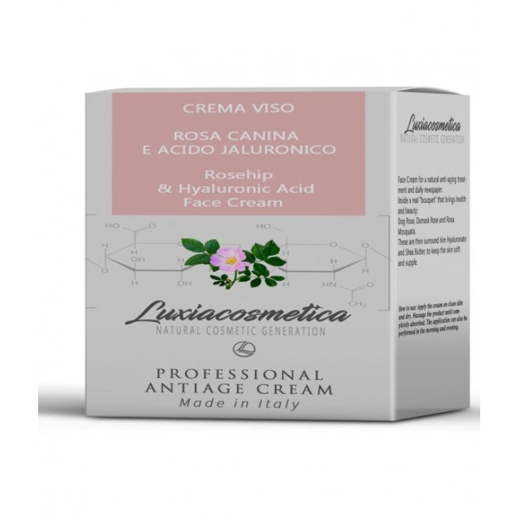 Luxiacosmetica Crema Viso Rosa Canina E Acido Ialuronico 50ml