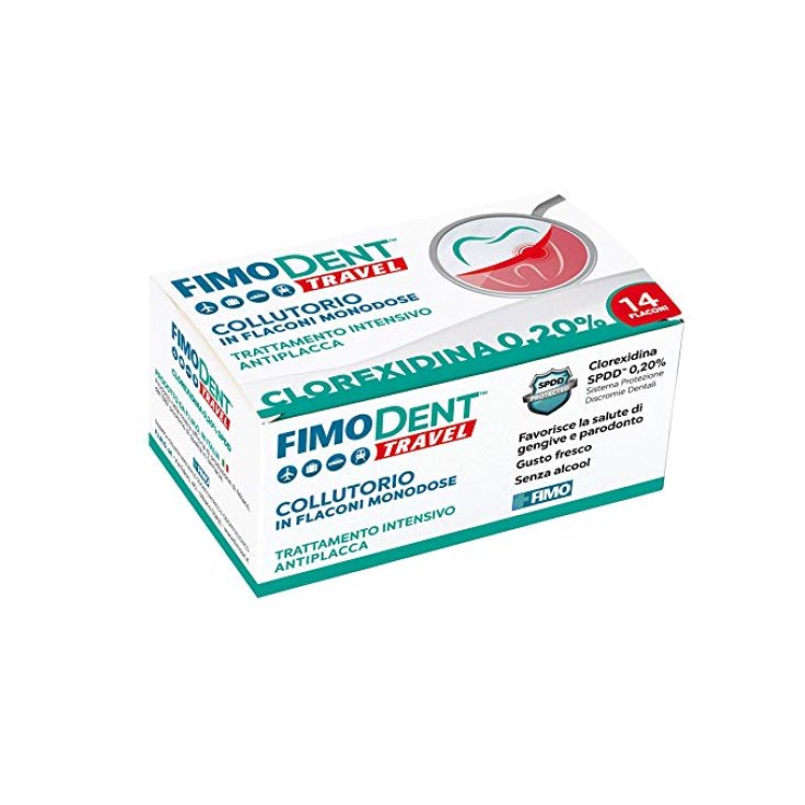 Fimo Fimodent Travel Colluttorio Clorexidina 0,20% 14 Flaconcini Monodose