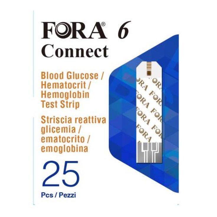 Meter Fora® 6 Connect Striscia Reattiva Glicemia Ematocrito Emoglobina 25 Pezzi Meter Fora® 6 Connect Striscia Reattiva Glicemia Ematocrito Emoglobina 25 Pezzi