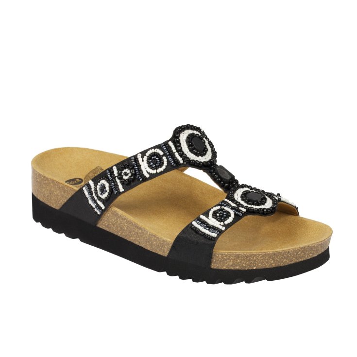 Dr.Sholl's New Bogot&agrave; Wedge Sandalo Donna Colore Nero/Bianco Misura 42