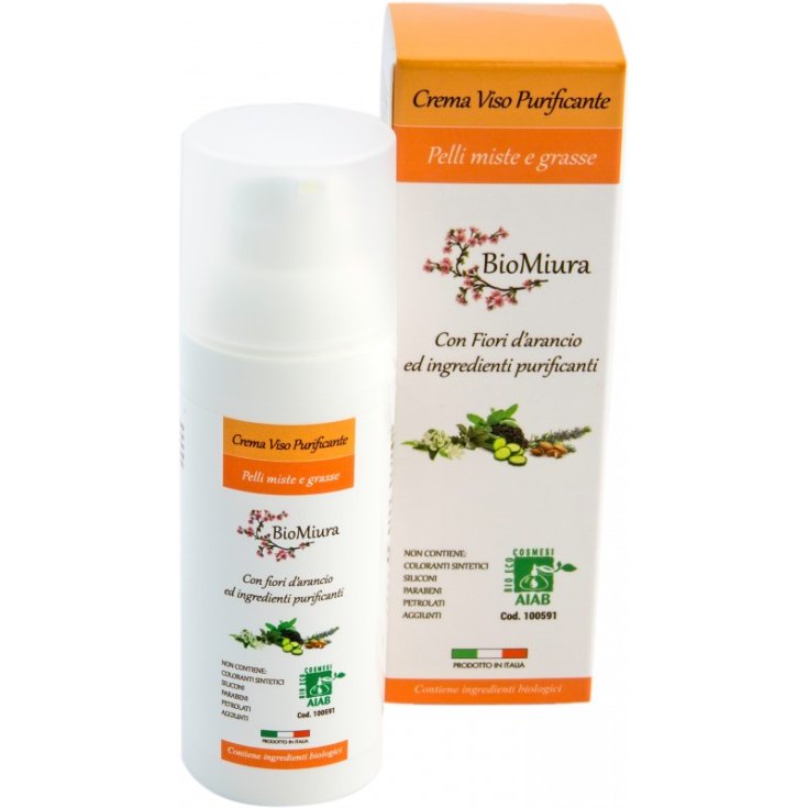 BioMiura Crema Viso Purificante Pelli Miste E Grasse Ai Fiori D&rsquo;Arancio 50ml