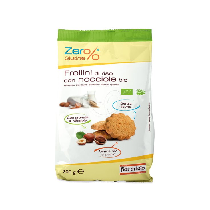 Fior di Loto Zero% Glutine Frollini di Riso con Nocciole Bio 200g