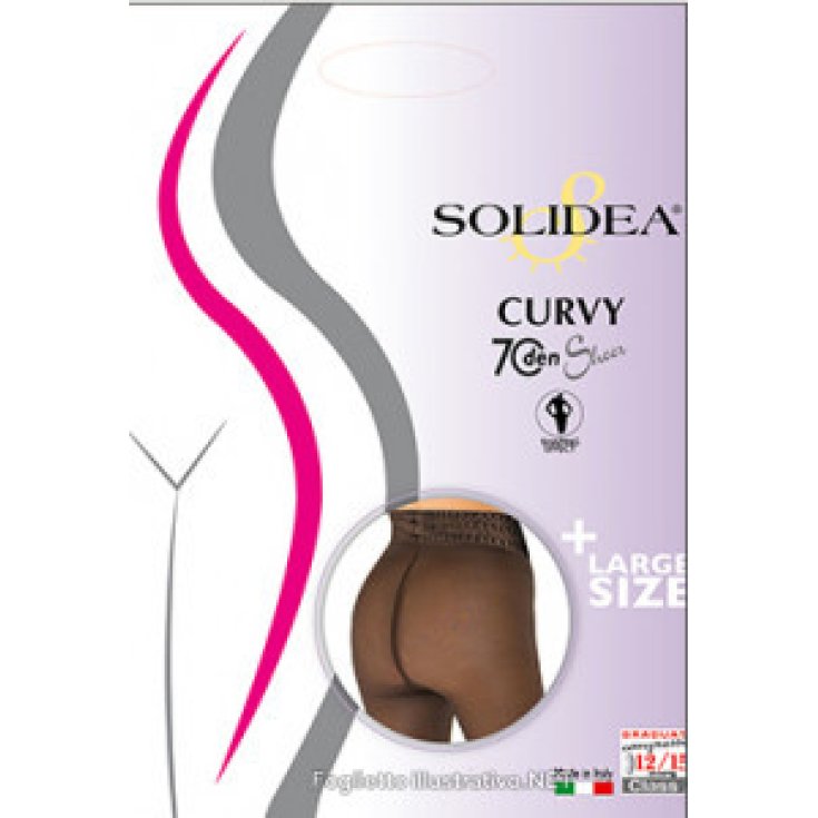 Solidea Curvy 70 Sheer Collant A Compressione Graduata Con Corpino Elastico Colore Glace Taglia 3ML-XL 1 Paio