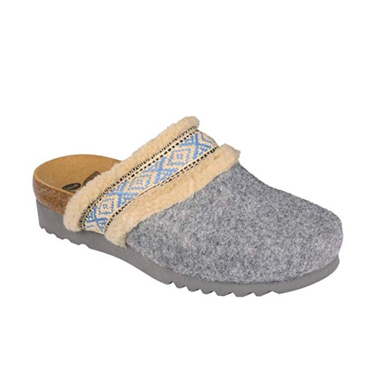 Dr. Scholl's Maya Ciabatta Da Donna In Feltro Con Pelliccia Sintetica Colore Grigio Numero 41 1 Paio