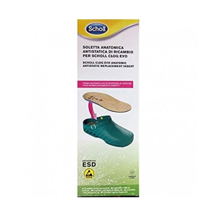 Dr. Scholl&copy; Soletta Anatomica Antistatica In Microfibra Di Ricambio Per Dr. Scholl&copy; Clog Evo Misura 39-40