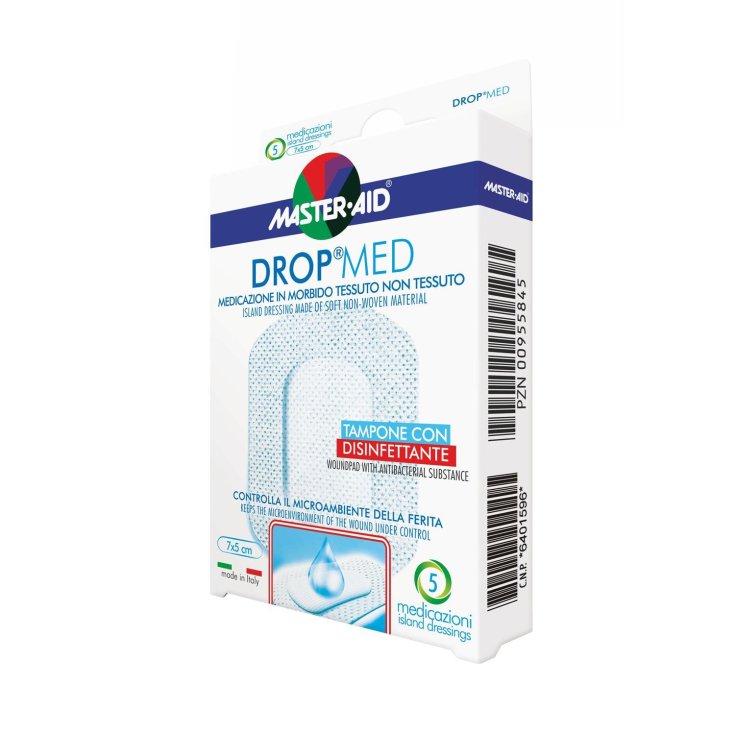 Master-Aid&reg; Drop&reg; Med Medicazione In Morbido Tessuto Non Tessuto 10x10cm 5 Pezzi
