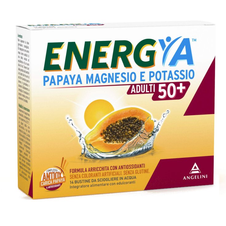 Angelini Energya Papaya Magnesio E Potassio Adulti 50+ Integratore Alimentare 14 Bustine Angelini Energya Papaya Magnesio E Potassio Adulti 50+ Integratore Alimentare 14 Bustine