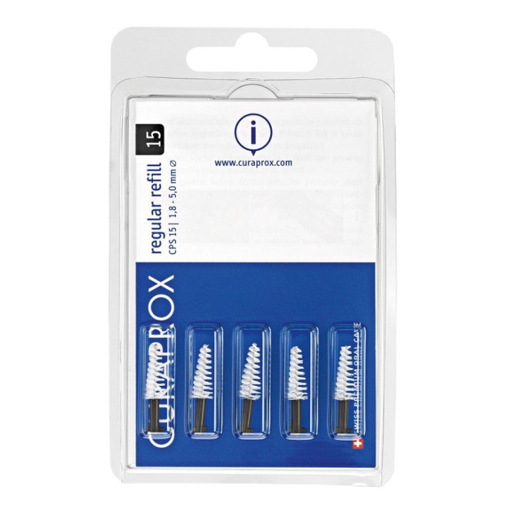 Curaprox Regular Refill 15 Scovolini Manico Nero  5 Pezzi