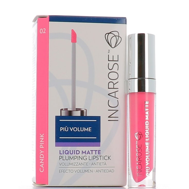 IncaRose Piu' Volume Liquid Matte Plumping Lipstick Volumizzante Anti-Et&agrave; Colore 02 Candy Pink