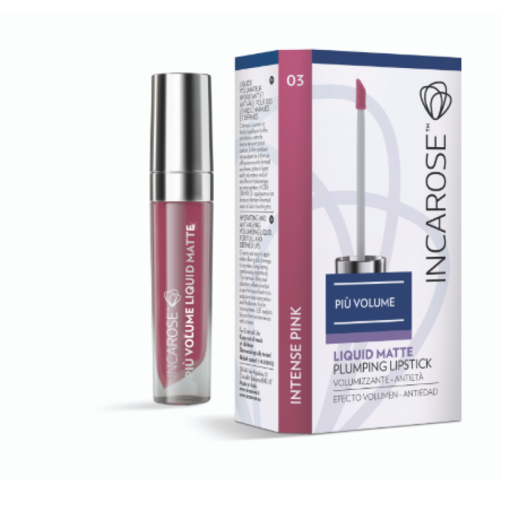 IncaRose Piu' Volume Liquid Matte Plumping Lipstick Volumizzante Anti-Et&agrave; Colore 03 Intense Pink
