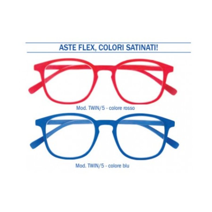 Industrie Ottiche Italiane Prontixte Twin 5 Occhiali Da Lettura Diottria +2,00 Rosso/Blu 1 Paio