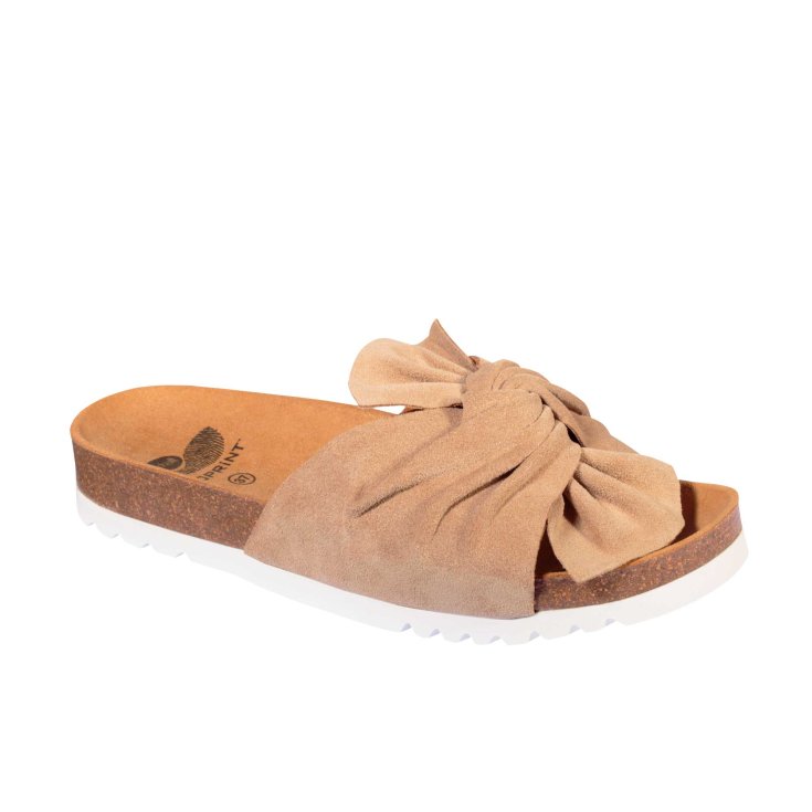 Scholl&reg; Bowy Sandalo Donna In Suede Plantare Bioprint&reg; EVA Colore Beige Misura 39